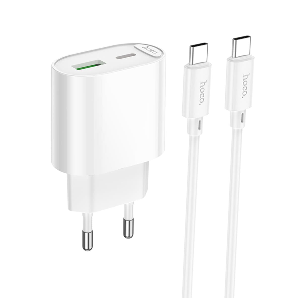 Зарядний пристрій з кабелем HOCO C109A PD20W+QC3.0 Type-C to Type-C White