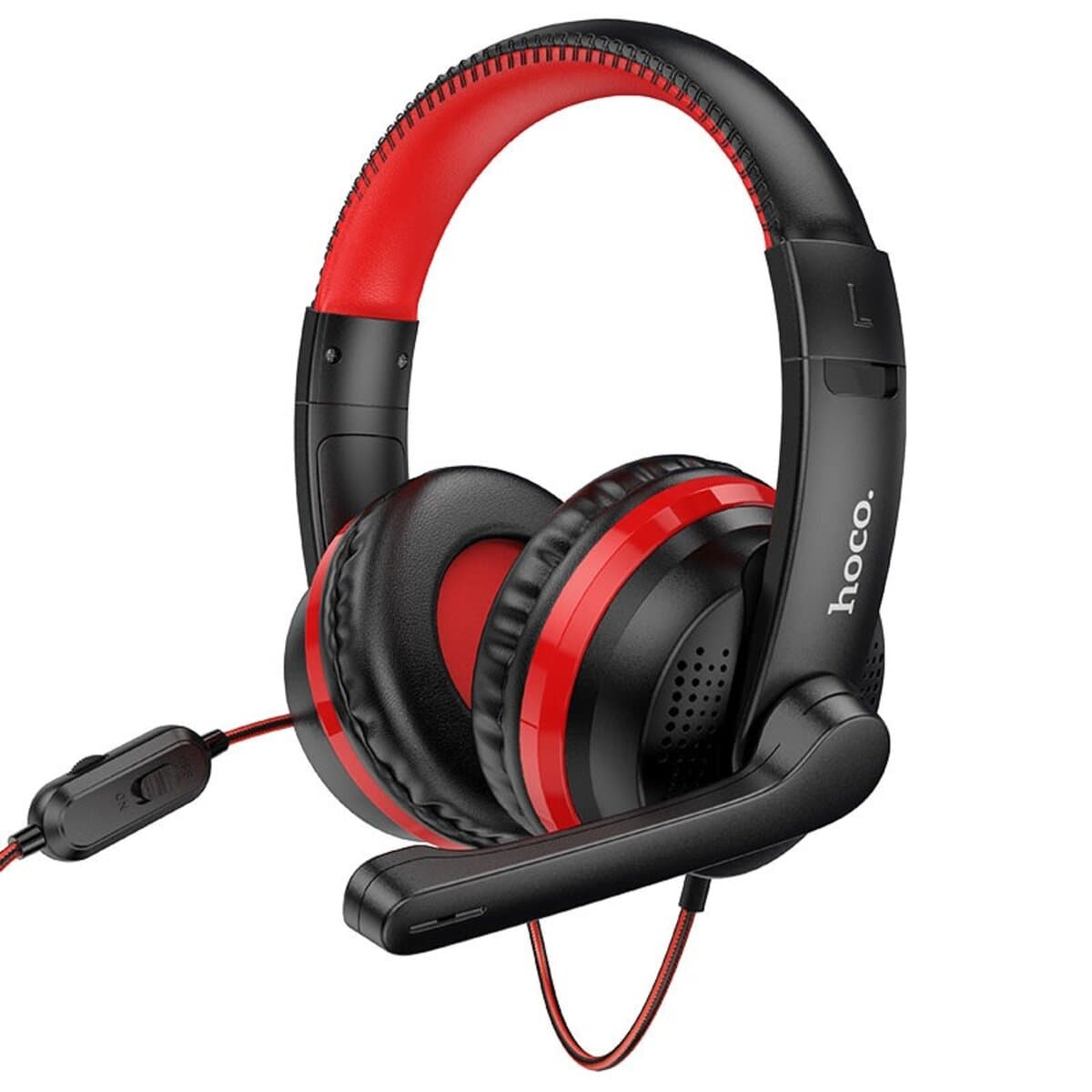 Дротові ігрові навушники з мікрофоном HOCO W103 Magic tour gaming headphones 3.5мм Black-Red