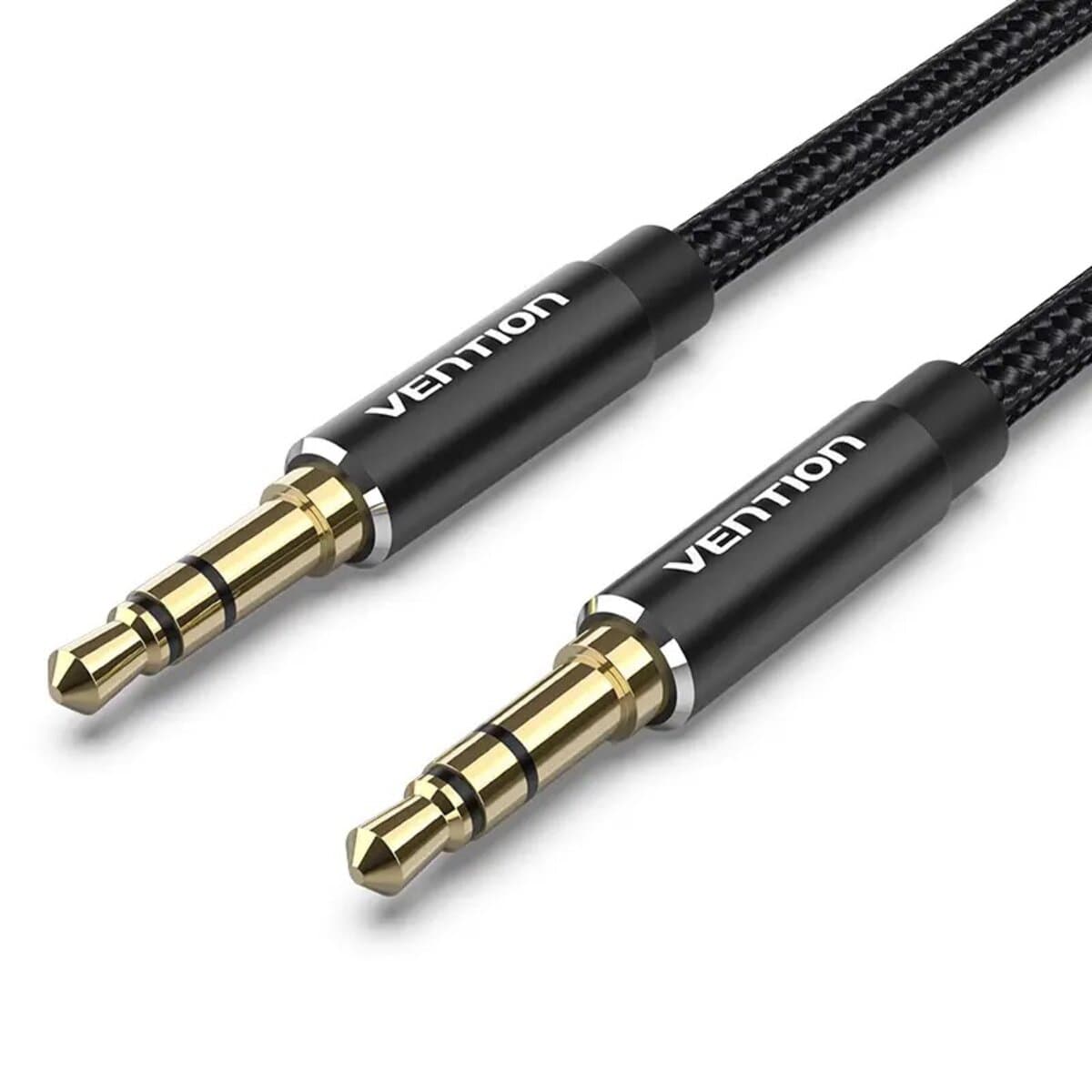 Кабель Vention Cotton Braided AUX 3.5mm Male to AUX 3.5mm Male Audio Cable 1.5м Aluminum Alloy Type Black (BAWBG)