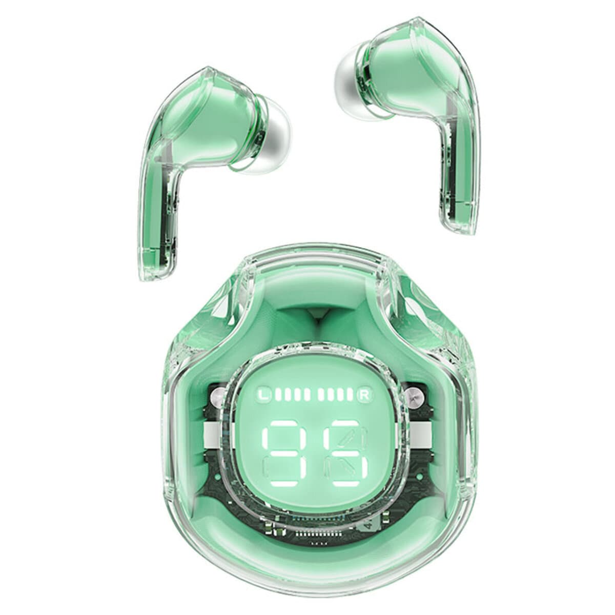 Бездротові навушники ACEFAST T8 Crystal color 2 BT5.3 earbuds 500mAh IPX4 Mint Green (AFT8MG)