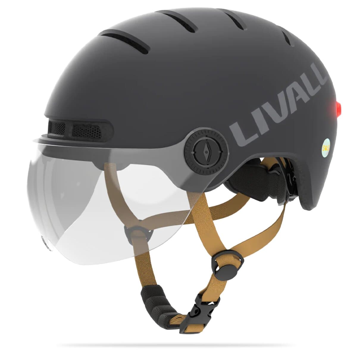 Захисний велосипедний шолом Livall L23 L 58-62см сигнал поворотів та стопів APP без пульта BR80 у комплекті Dark Night (LIV-000L23-5310)