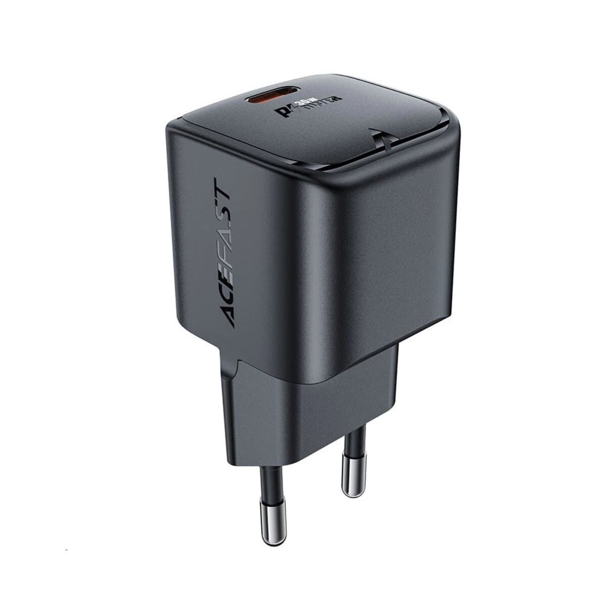 Зарядний пристрій ACEFAST A77 mini PD30W GaN USB-C Charger Black