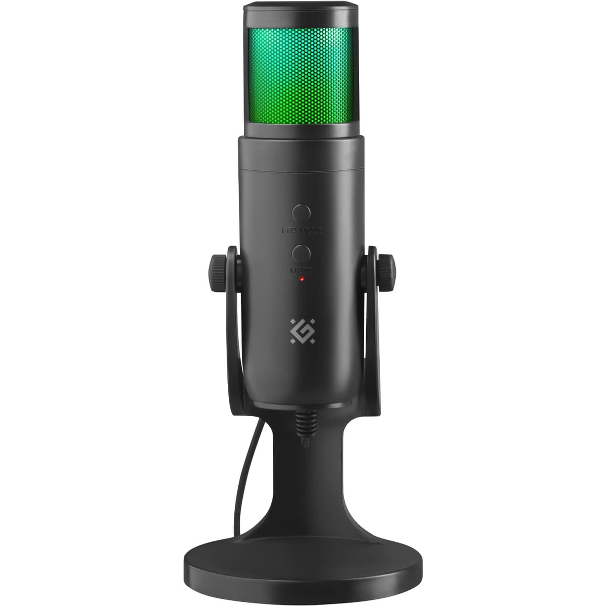Настільний ігровий стрімінговий мікрофон Defender Galactar GMC 250 USB LED 1.5 м Black (64625)
