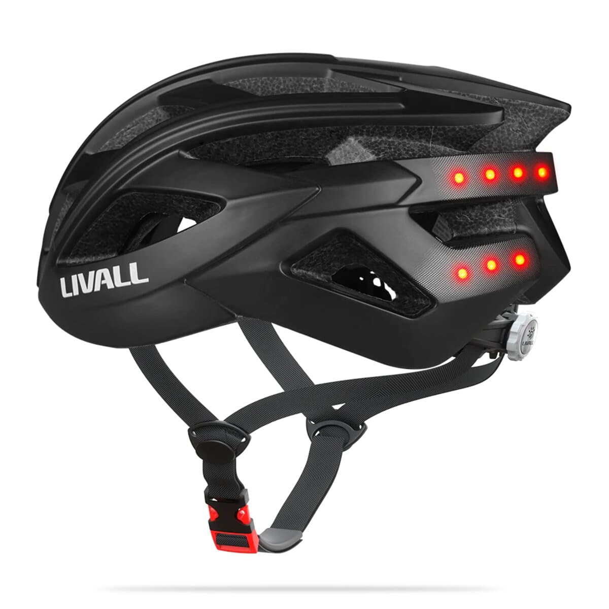 Захисний велосипедний шолом Livall BH60SE NEO L 55-61см мікрофон акустика сигнали поворотів і стопів APP пульт BR80 Bluetooth Black (LIV-T60SEN-5012)