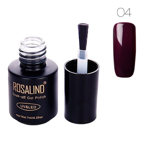 Гель-лак для нігтів манікюру Rosalind 7мл шелак для UV LED 04 Dark Purple (312848)