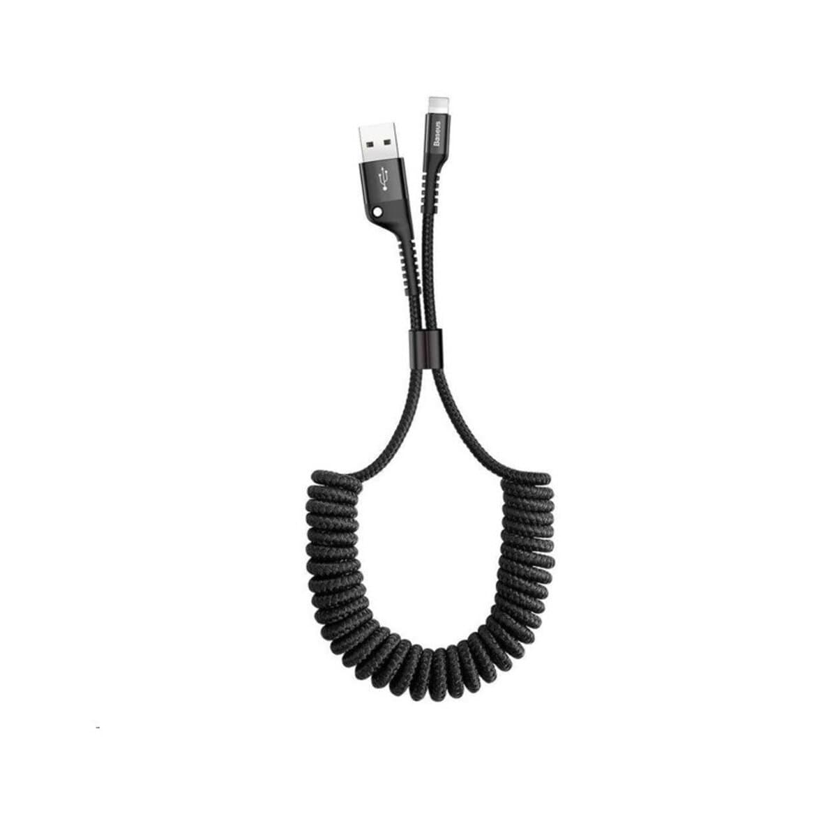 Кабель Baseus Fish eye Spring Data Cable USB to Lightning 1m Black (CALSR-01)