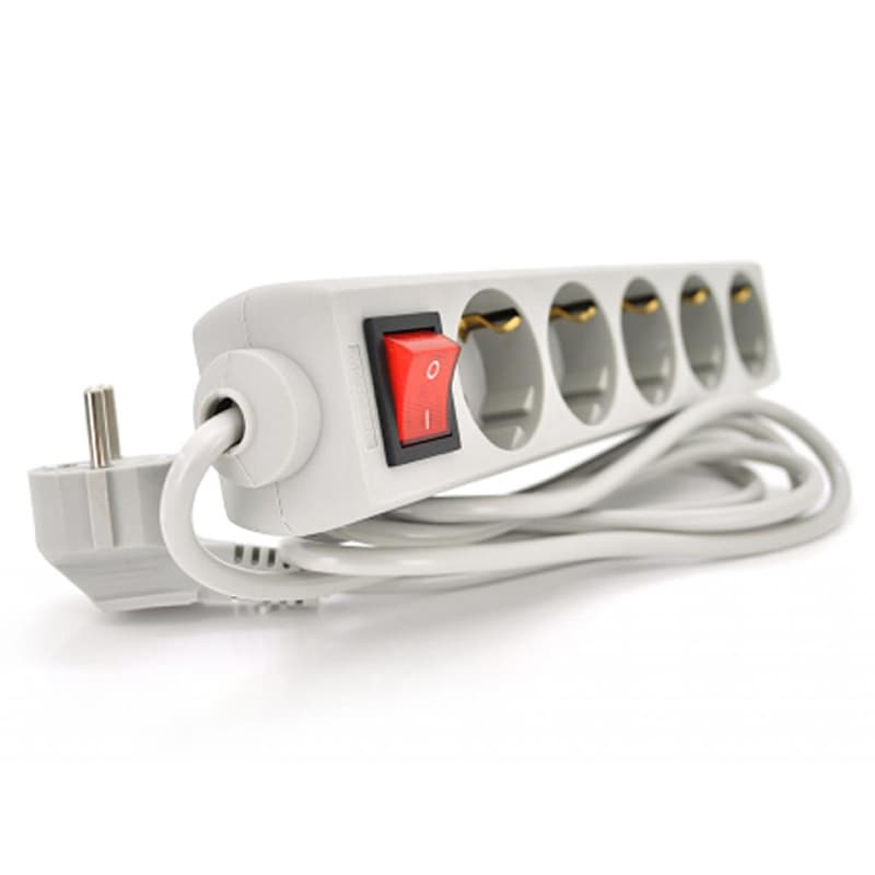 Мережевий фільтр подовжувач Power filtr RITAR G530CU 3,0м 5 розеток 220В 10А Grey