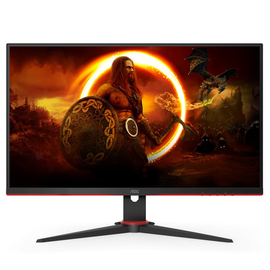 Монітор TFT 23.8" AOC VA 165Hz VGA 2xHDMI DP колонки Black-Red (24G2SAE/BK)