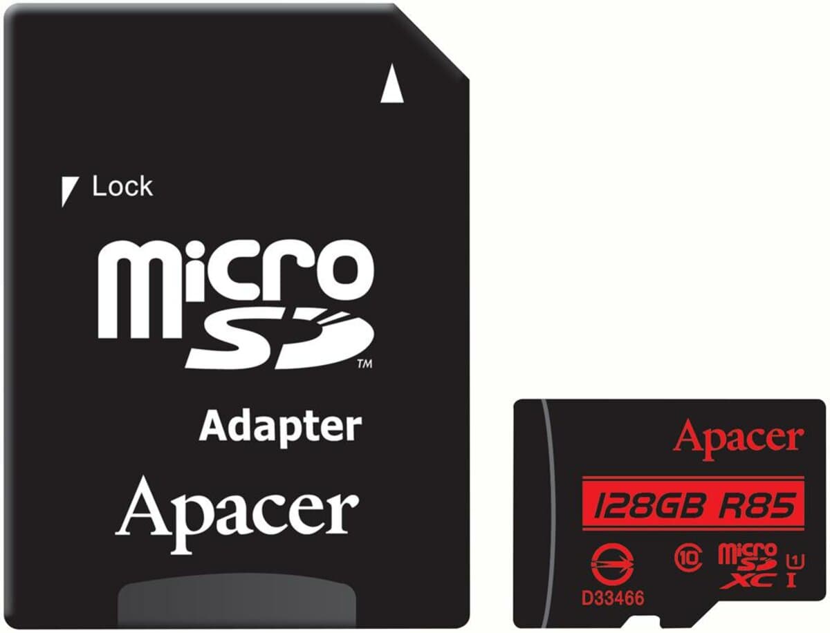 Карта пам'яті Apacer microSDXC UHS-1 128Gb 10 R85MB/s Adapter SD (AP128GMCSX10U5-R)