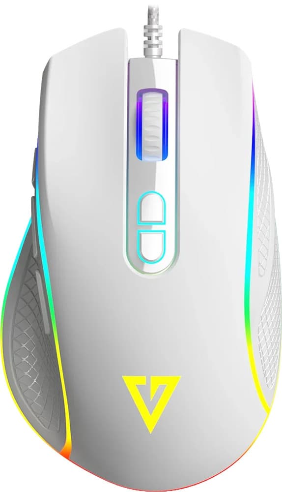 Дротова ігрова мишка Modecom Veles Volcano 12800dpi RGB USB 1.8м White (M-MC-VELES-200)