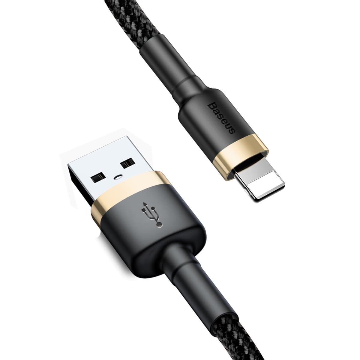 Кабель Baseus Cafule Cable USB to Lightning 2.4A 1m Black-Gold (CALKLF-BV1)