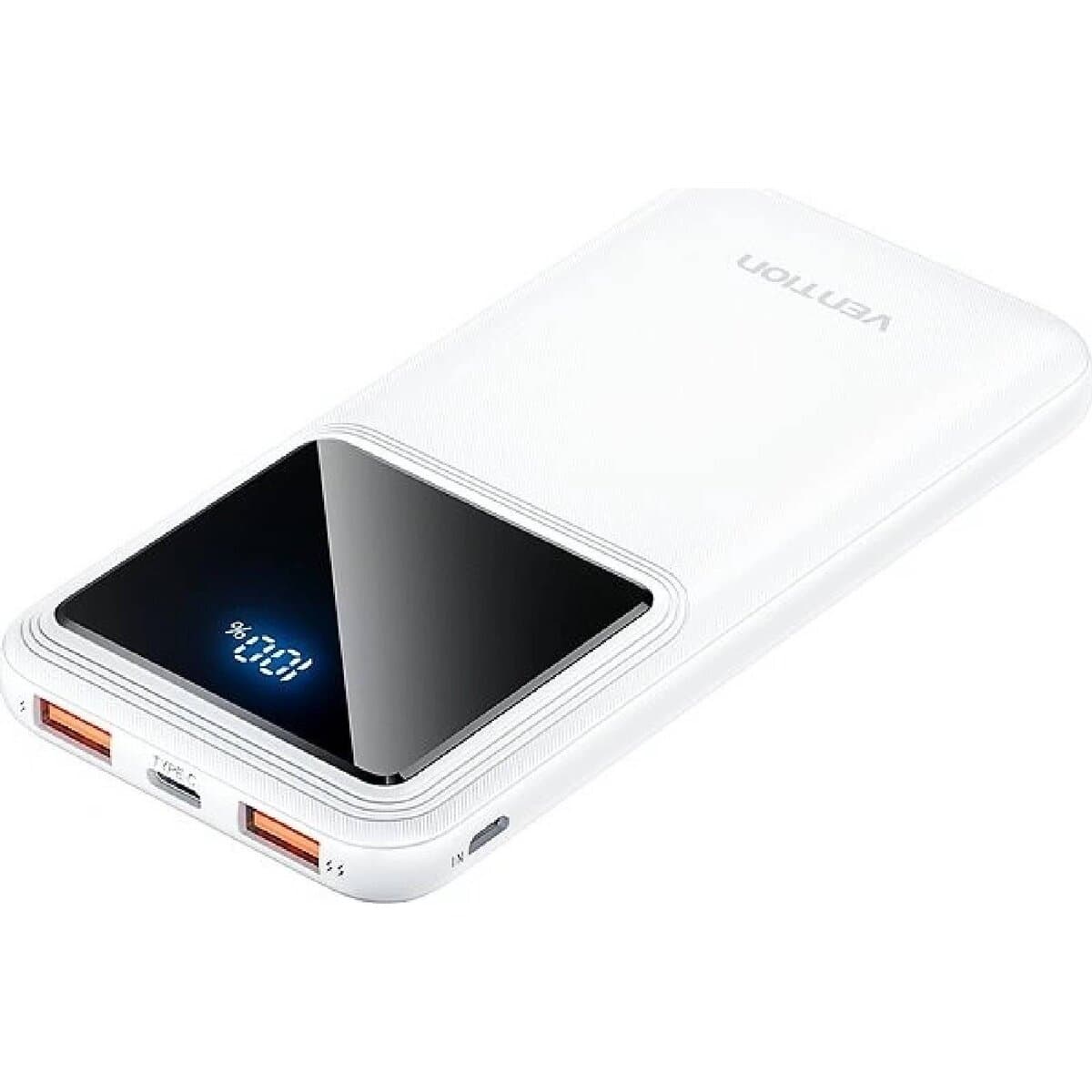 Powerbank павербанк УМБ Vention 10000mAh Micro-USB+Type-C+2xUSB 22.5W LED Display Type White (FHKW0)