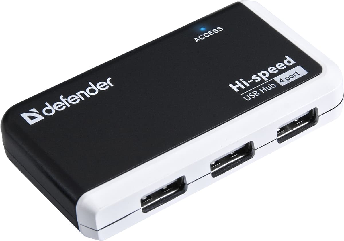 USB хаб Defender Quadro Infix 4 порта Hub USB2.0 пасивний Black-White (83504)