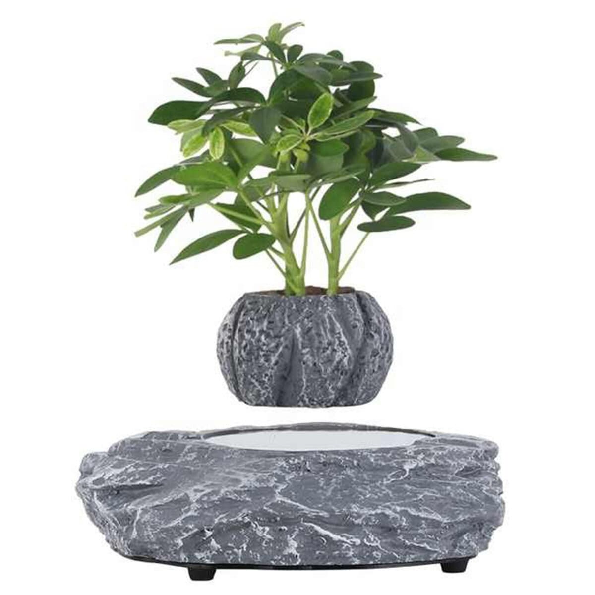 Магнітний левітуючий горщик вазон для рослин HCNT Magnetic Levitating Pot M5B-P ABS Grey (M005B-P)