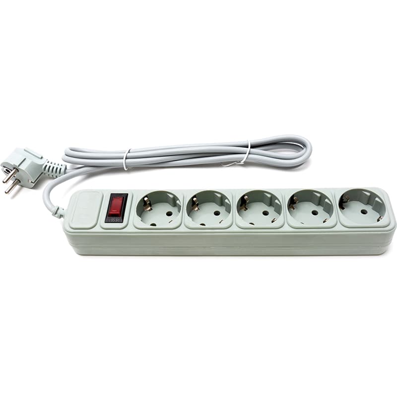 Мережевий фільтр подовжувач Power filtr 1.8м ProLogix PRS-075P5-18G 5 розеток 0.75 Grey