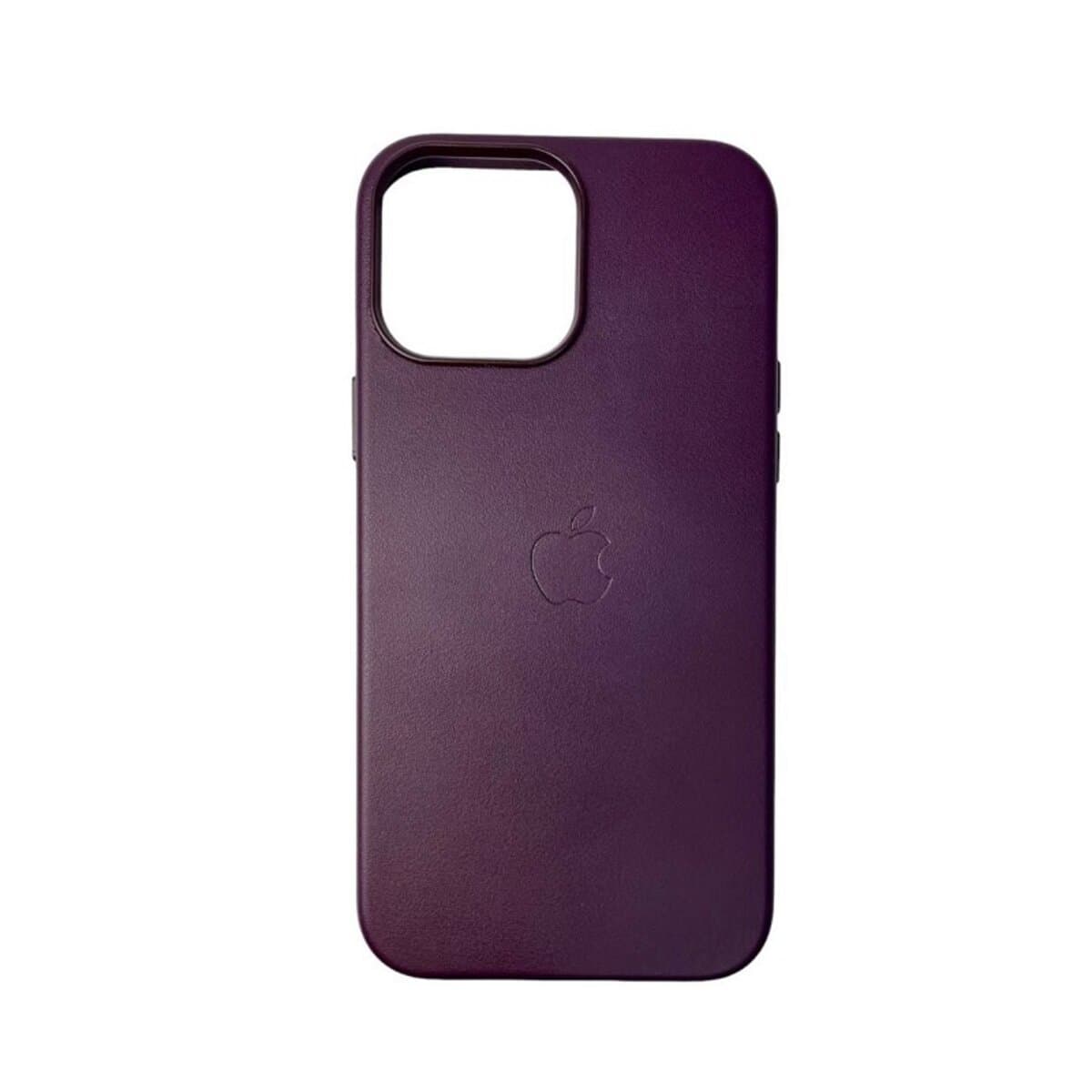 Защитный чехол-накладка Leather AAA Full Magsafe IC для iPhone 15 Pro Max Dark Cherry (Leat15PMDarkCherry)
