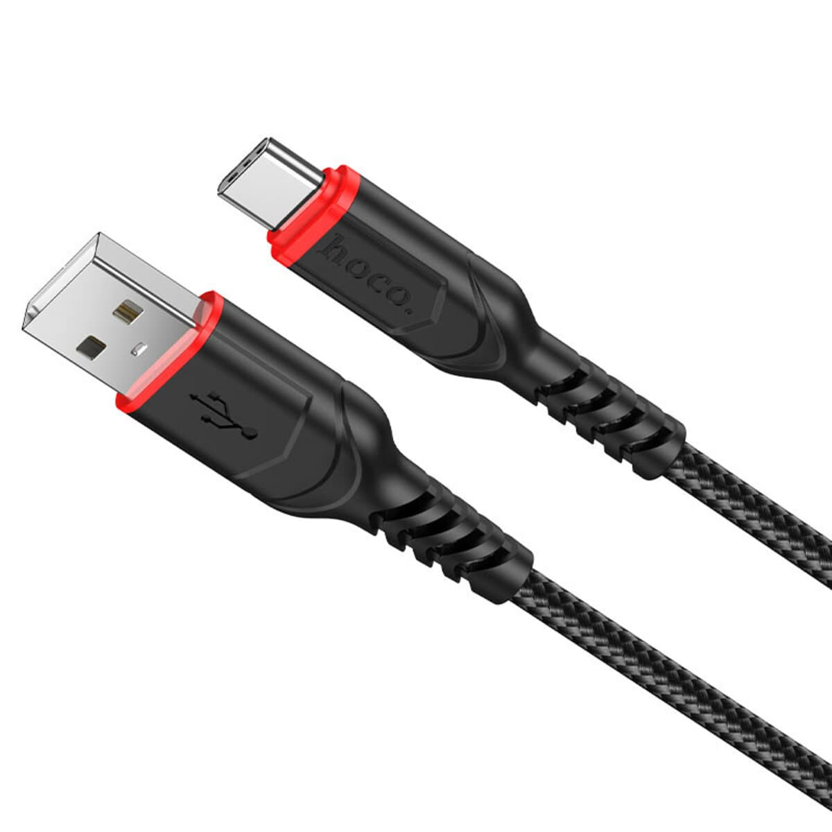 Кабель HOCO X59 USB to Type-C 3A 1m nylon TPE connectors Black