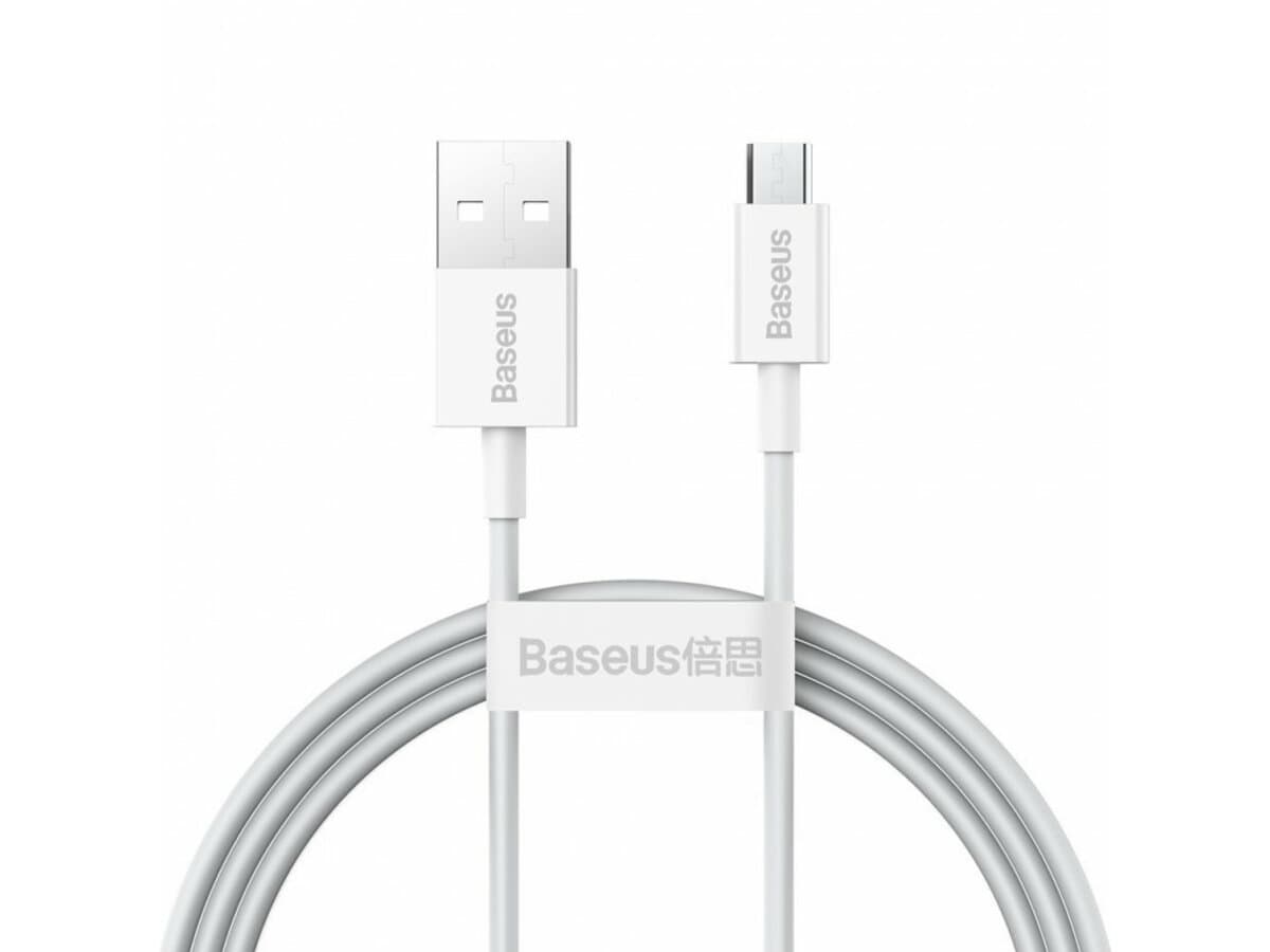 Кабель Baseus Superior Series Fast Charging Data Cable USB to MicroUSB 2A 2m White (CAMYS-A02)