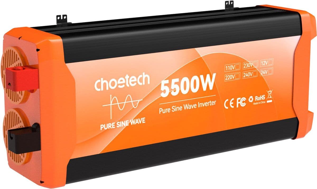 Інвертор автомобільний перетворювач напруги Choetech 12-220V 5500W (2500Вт) Чиста синусоїда (CJ5000Q-V2)