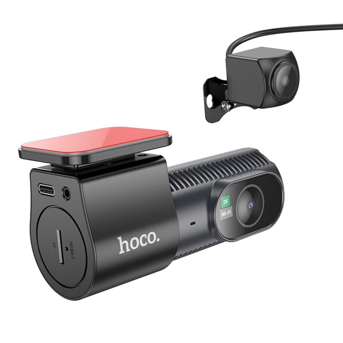 Автомобільний відеореєстратор HOCO DV8 2K 1.47″ display hidden driving recorder із задньою камерою Black