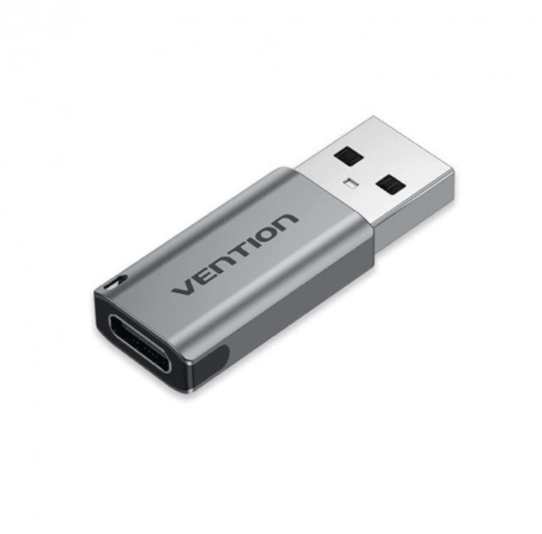 Перехідник Vention USB 3.0 Male to USB-C Adapter Aluminum Alloy Type Gray (CDPH0)