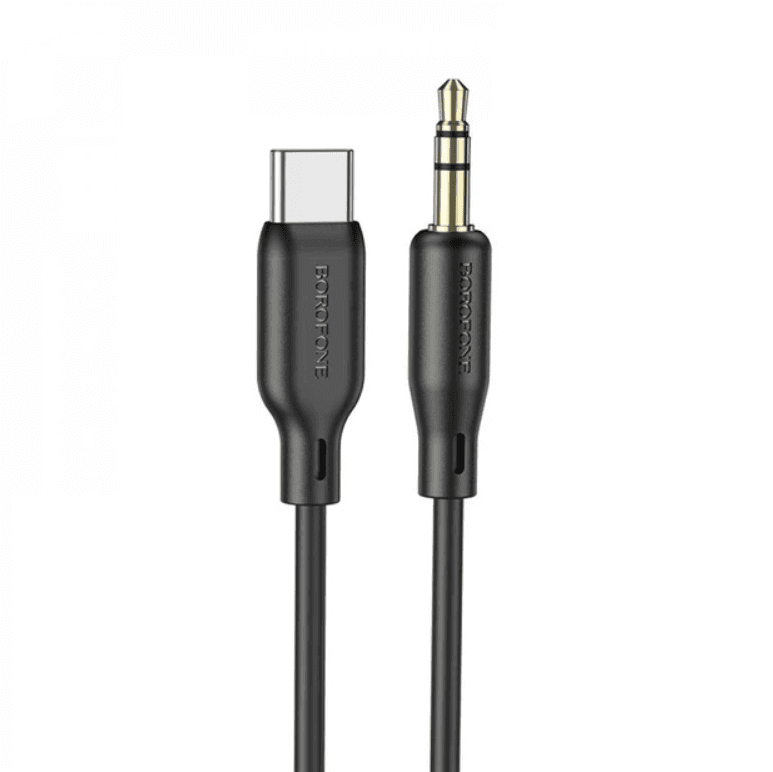 Аудиокабель BOROFONE BL18 Type-C to 3.5mm male silicone 1m Black