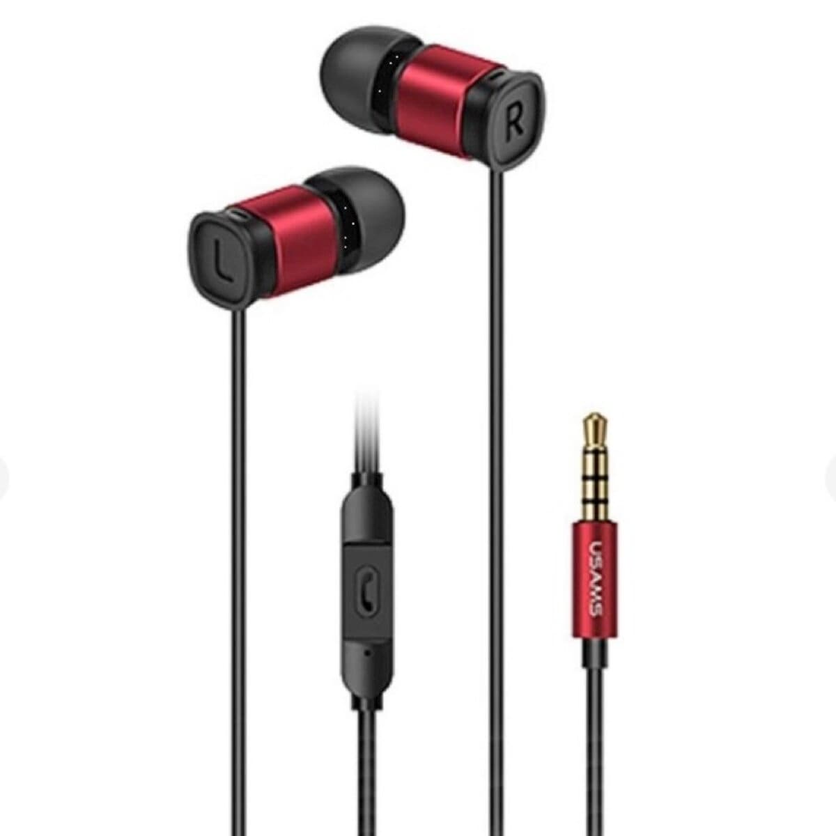 Провідні навушники Usams EP-46 Mini 3.5mm In-Ear Earphone 1.2м 3.5мм Black-Red (HSEP4602)