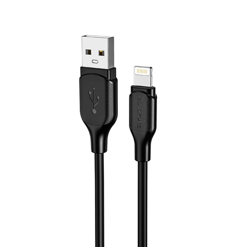 Кабель BOROFONE BX42 USB to Lightning 2.4A 1m silicone TPE connectors Black