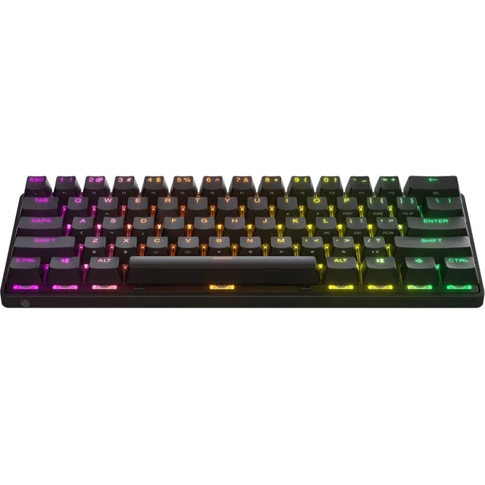 Бездротова ігрова механічна клавіатура SteelSeries Apex Pro Mini WL HyperMagnetic Switches OmniPoint 2.0 OLED RGB USB Black (64842)