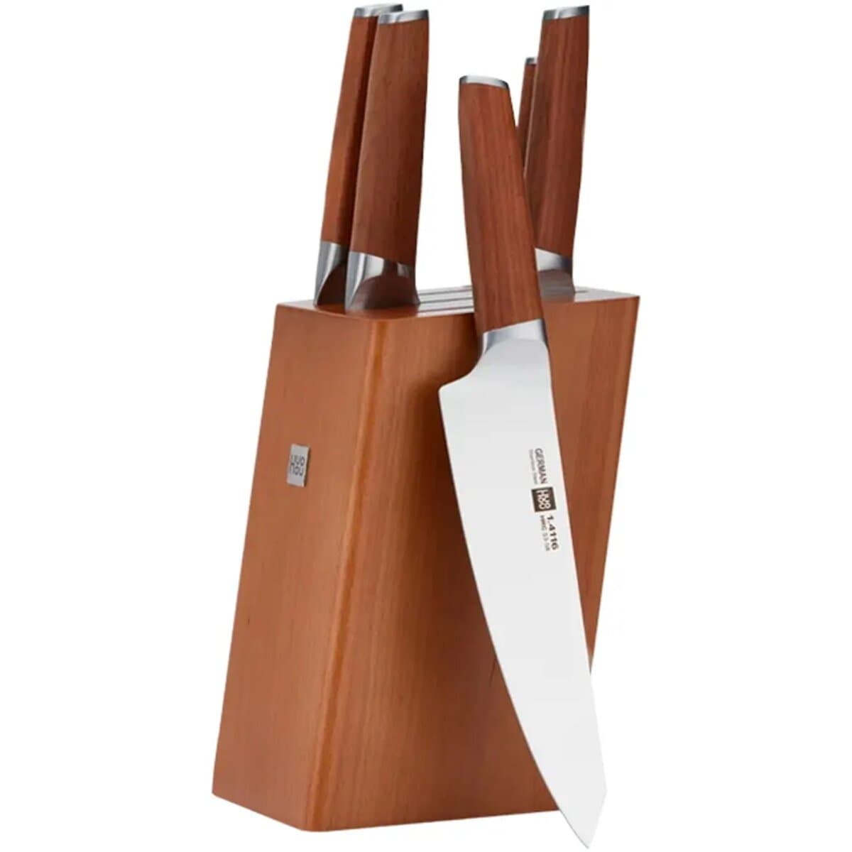 Набор кухонных ножей на подставке HuoHou з 5шт Wooden (HU0158)