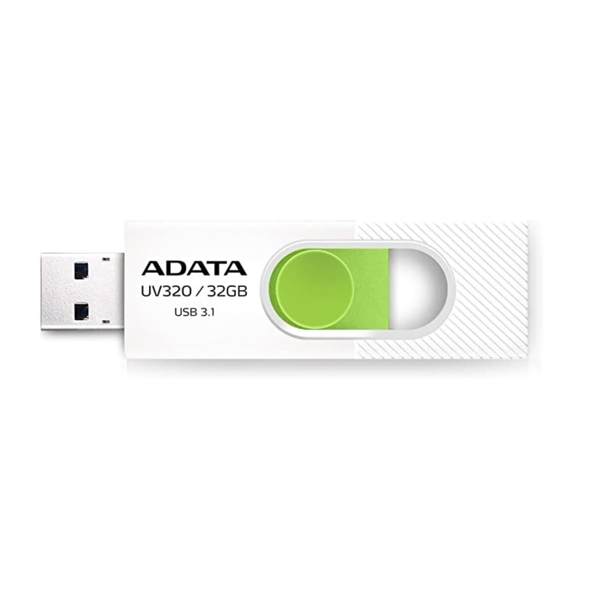 Флеш память флешка Flash A-DATA AUV 320 32Gb USB 3.1 White-Green (AUV320-32G-RWHGN)