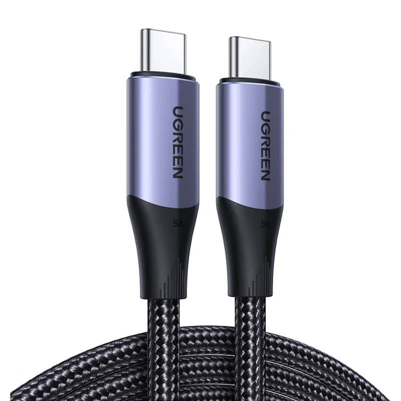 Кабель UGREEN US355 USB 3.1 Type-C to Type-C M-M 1m 20V/5A 100W 10Gbps Black (80150)