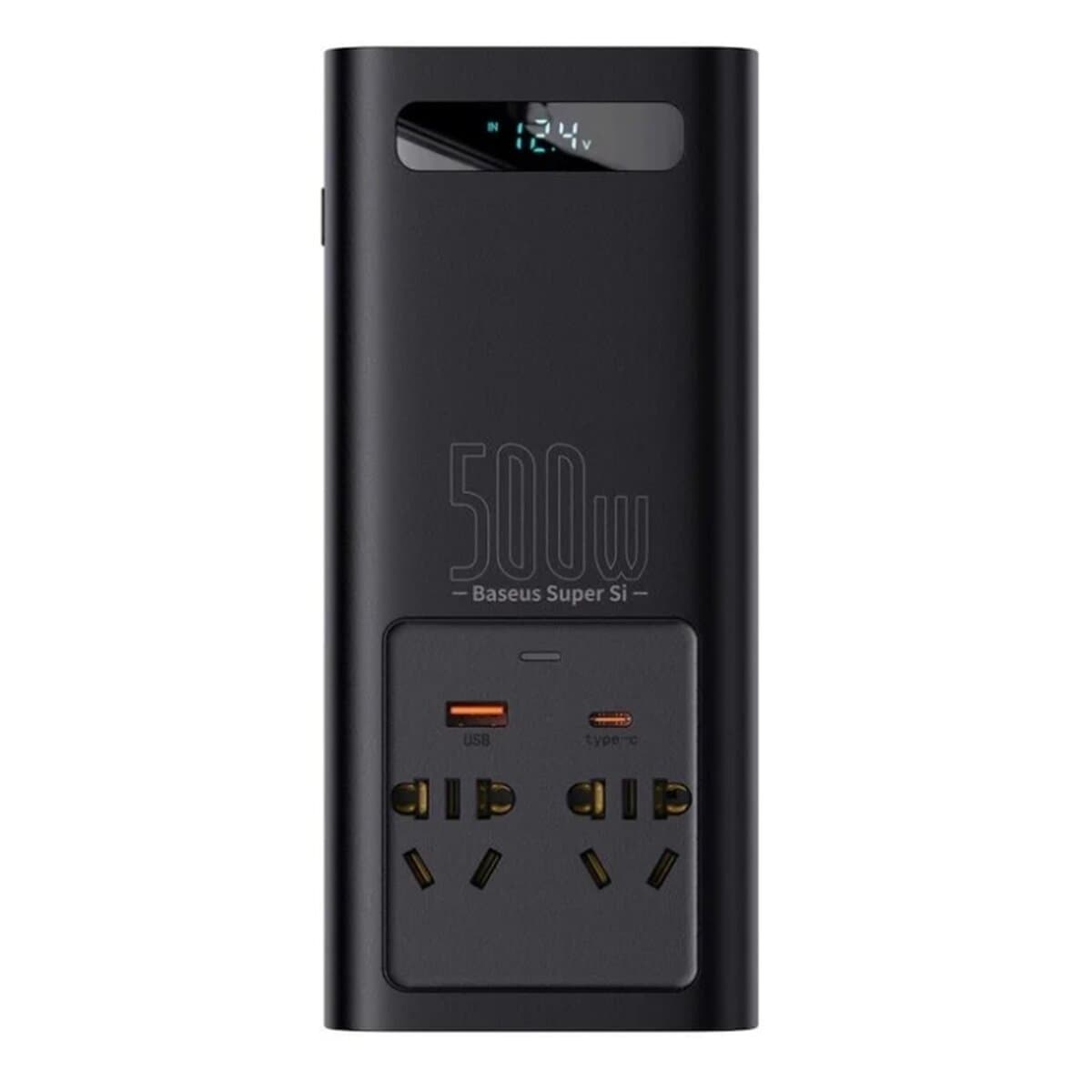 Автомобільний інвертор Baseus Super Si Power Inverter 500W 220V CN/EU Type-C Black (CGNB000101)
