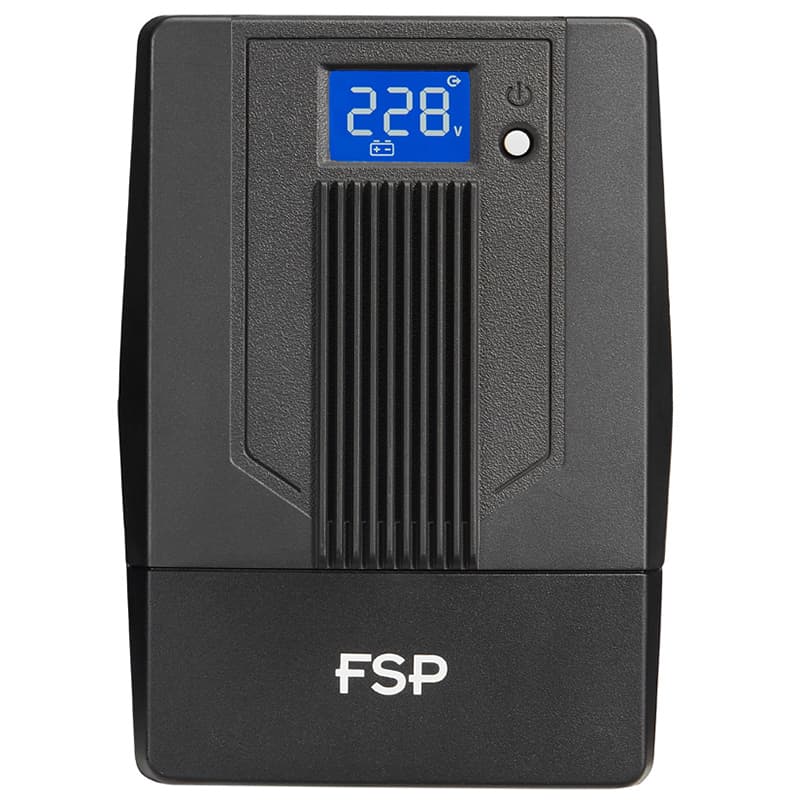 Джерело безперебійного живлення ДБЖ FSP iFP-600 600ВА/360Вт USB LCD 2хSchuko AVR Black (PPF3602700)