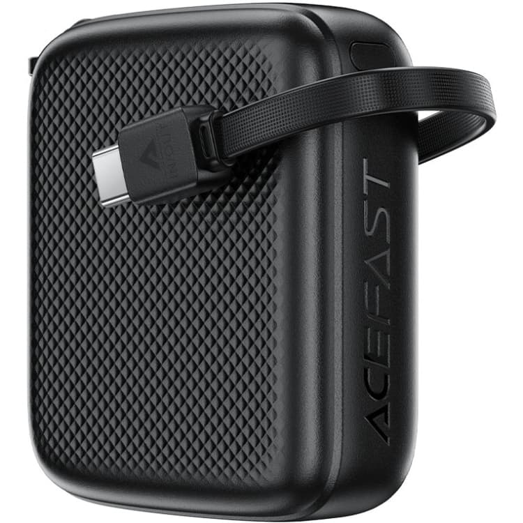 Powerbank павербанк УМБ Acefast M15 10000mAh 20W PD,QC3.0 USB-C In/Out with build Type-C cable Black
