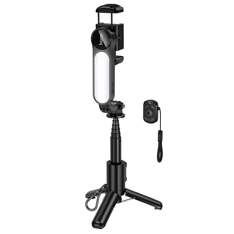 Селфі штатив трипод HOCO K90 Feliz single-axis live broadcast holder Bluetooth Black