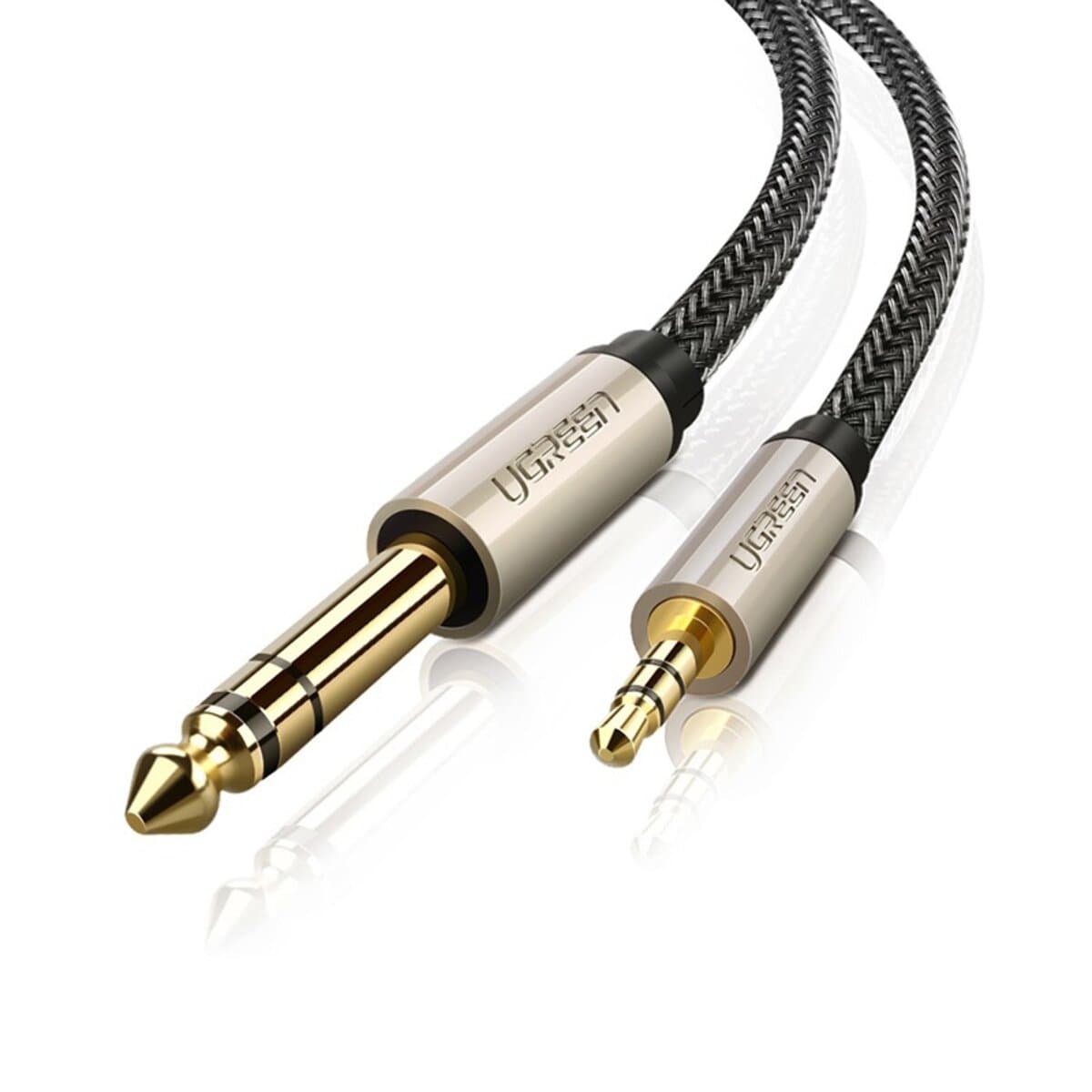 Аудиокабель UGREEN AV127 3.5mm to 6.35mm TRS Stereo Audio Cable 1m Grey (UGR-10625)