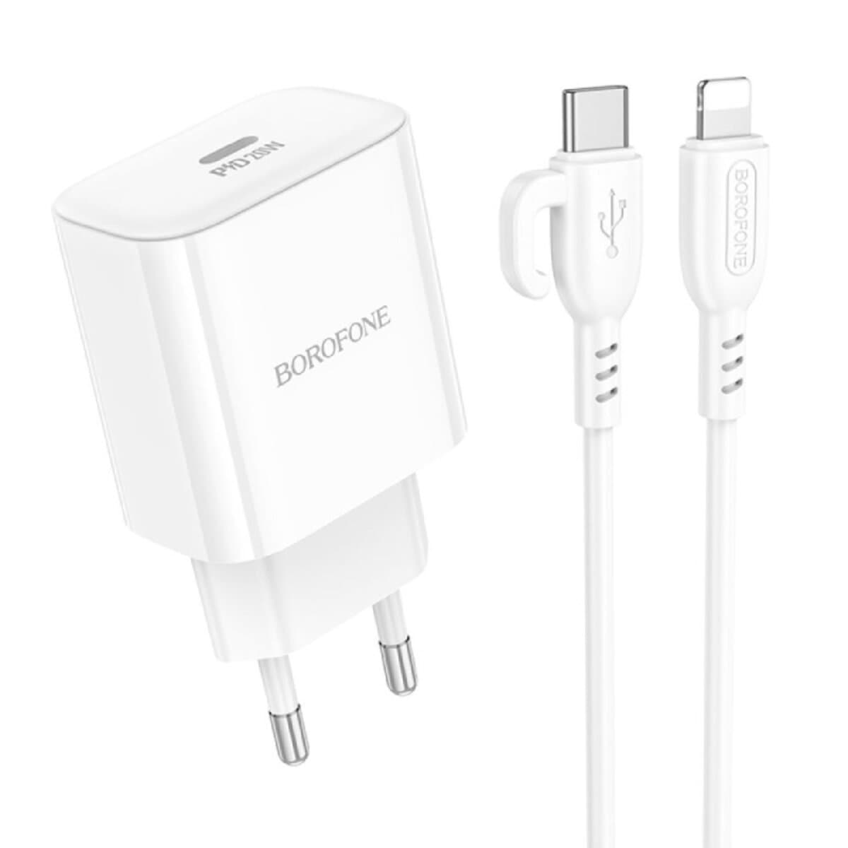Зарядное устройство BOROFONE BA81A single port PD20W charger set Type-C to Lightning cable EU White