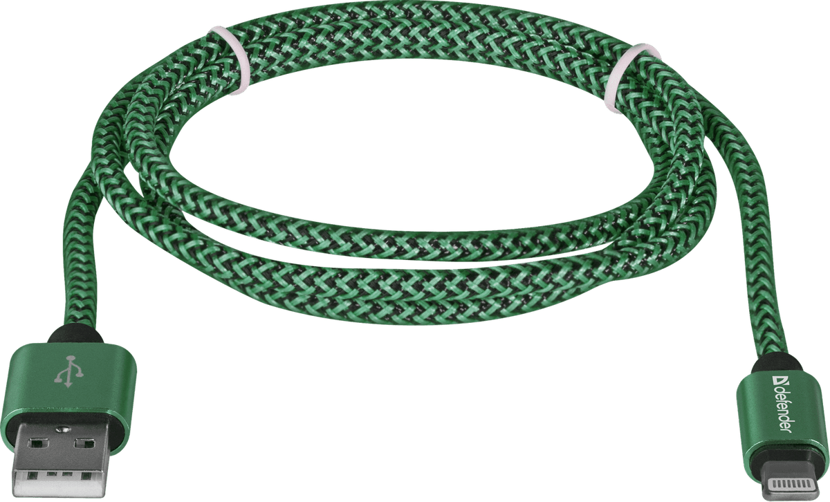 Кабель Defender 01-03T PRO USB AM - Lightning M 1м Green (87810)