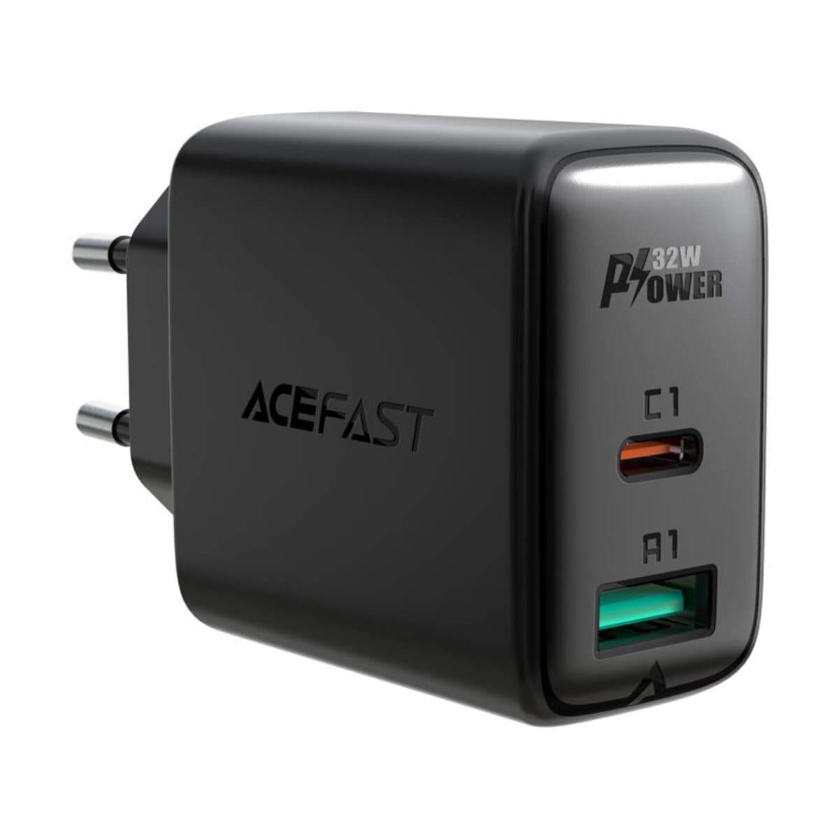 Зарядний пристрій ACEFAST A5 PD32W USB-C+USB-A dual port charger QC Black (AFA5B)