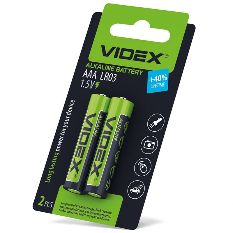 Батарейка VIDEX 25399 SMALL AAA/LR3 Лужна 2шт