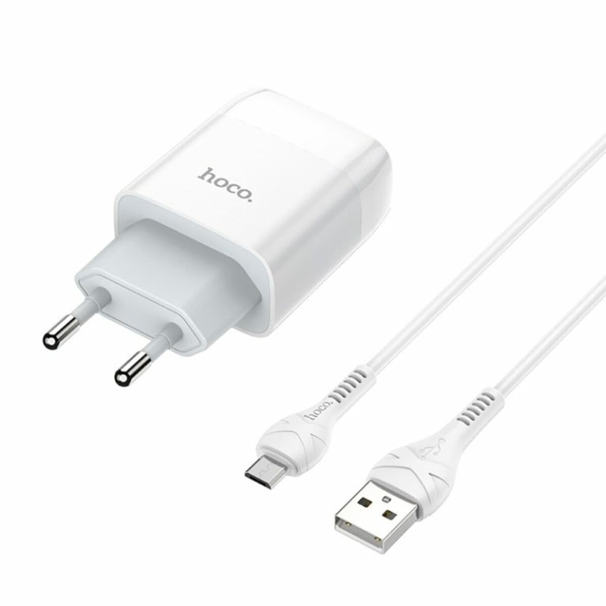 Зарядное устройство HOCO C73A Glorious dual port charger set 2.4A USB to MicroUSB White