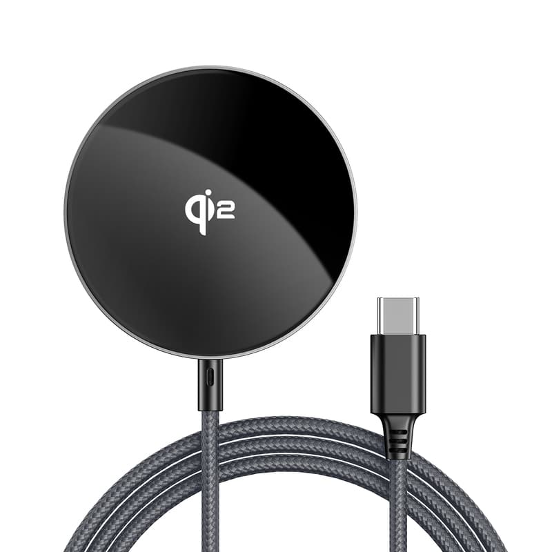 Бездротовий зарядний пристрій ACEFAST E24 QI2 Desktop Magnetic Wireless Charger with Cable Metal Gray