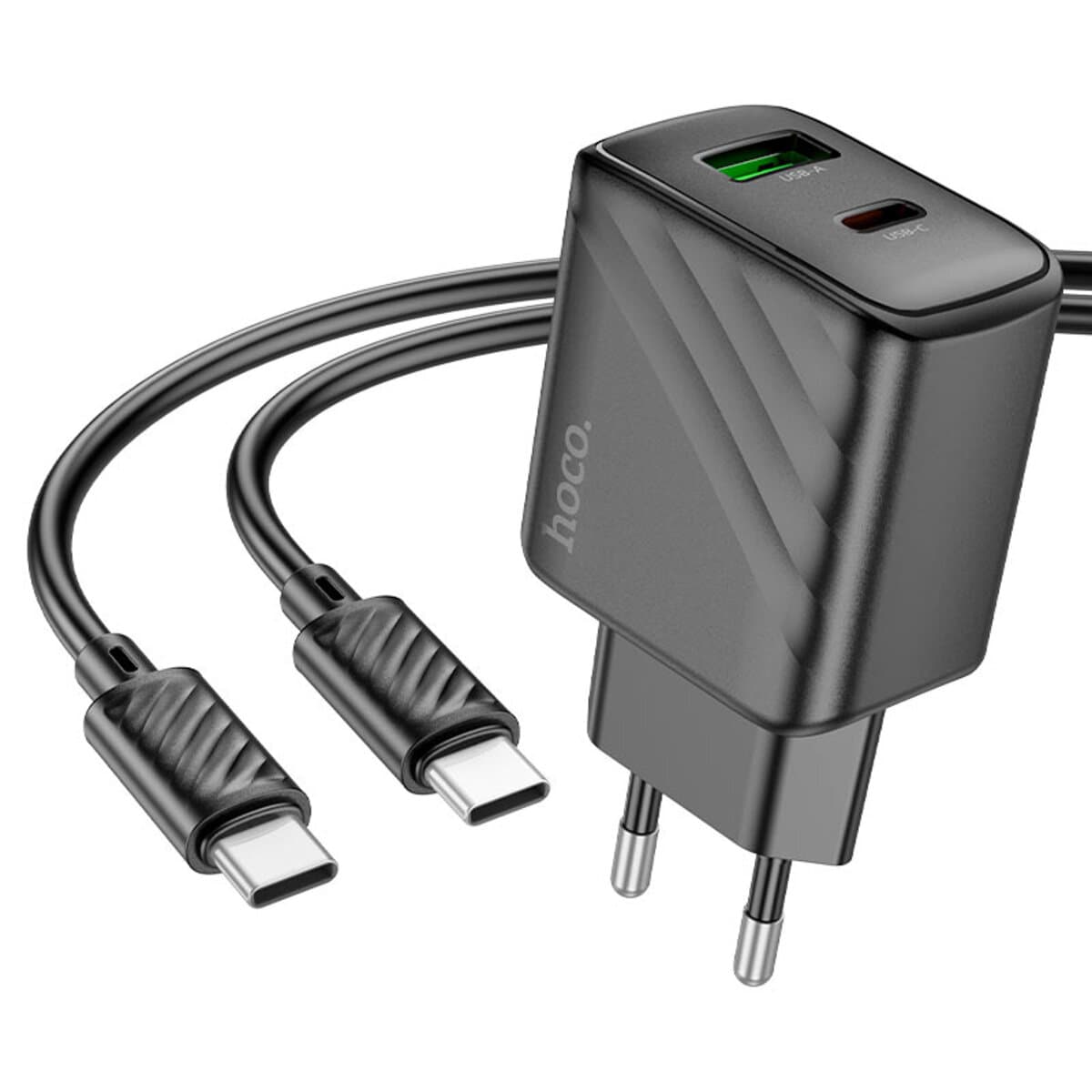 Зарядное устройство HOCO CS23A Sunlight dual-port PD30W+QC3.0 charger set Type-C to Type-C cable EU Black