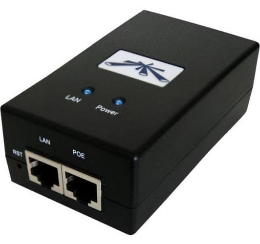 Адаптер PoE Ubiquiti POE-48-24W-G Gigabit Power Adapter Voltage RJ-45 48V 0.5A Black (POE-48-24W-G)