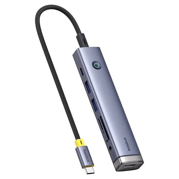 USB-хаб Baseus UltraJoy Series 7-Port HUB AIR Type-C to HDMI4K@60Hz*1+USB3.0*2+PD*1+SD/TF3.0*1+3.5mm*1 Space Grey (B00052803811-02)
