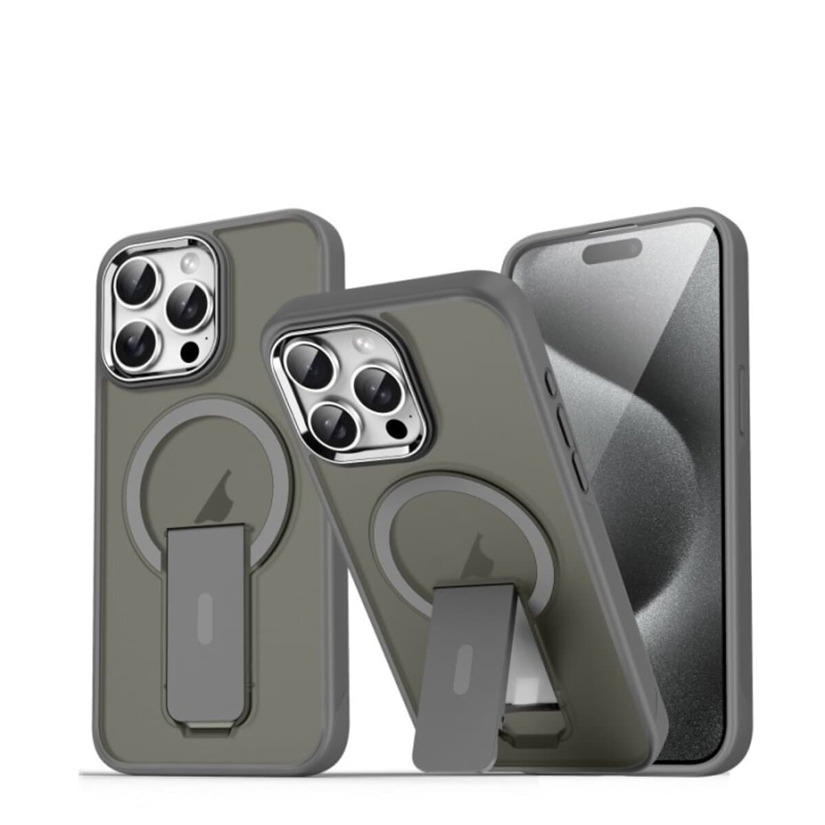 Защитный чехол-накладка Cosmic Magnetic Stand для Apple iPhone 15 Pro Grey (MagStand15PGrey)