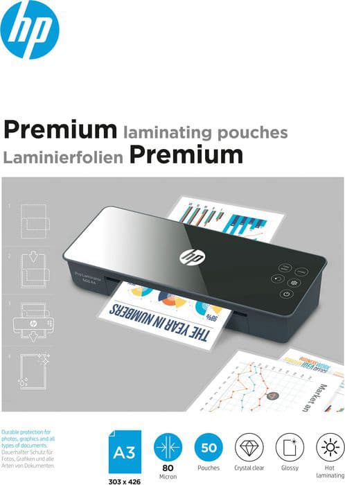 Плівка для ламінатора HP 9126 Premium Laminating Pouches A3 80 Mic 303x426 50шт