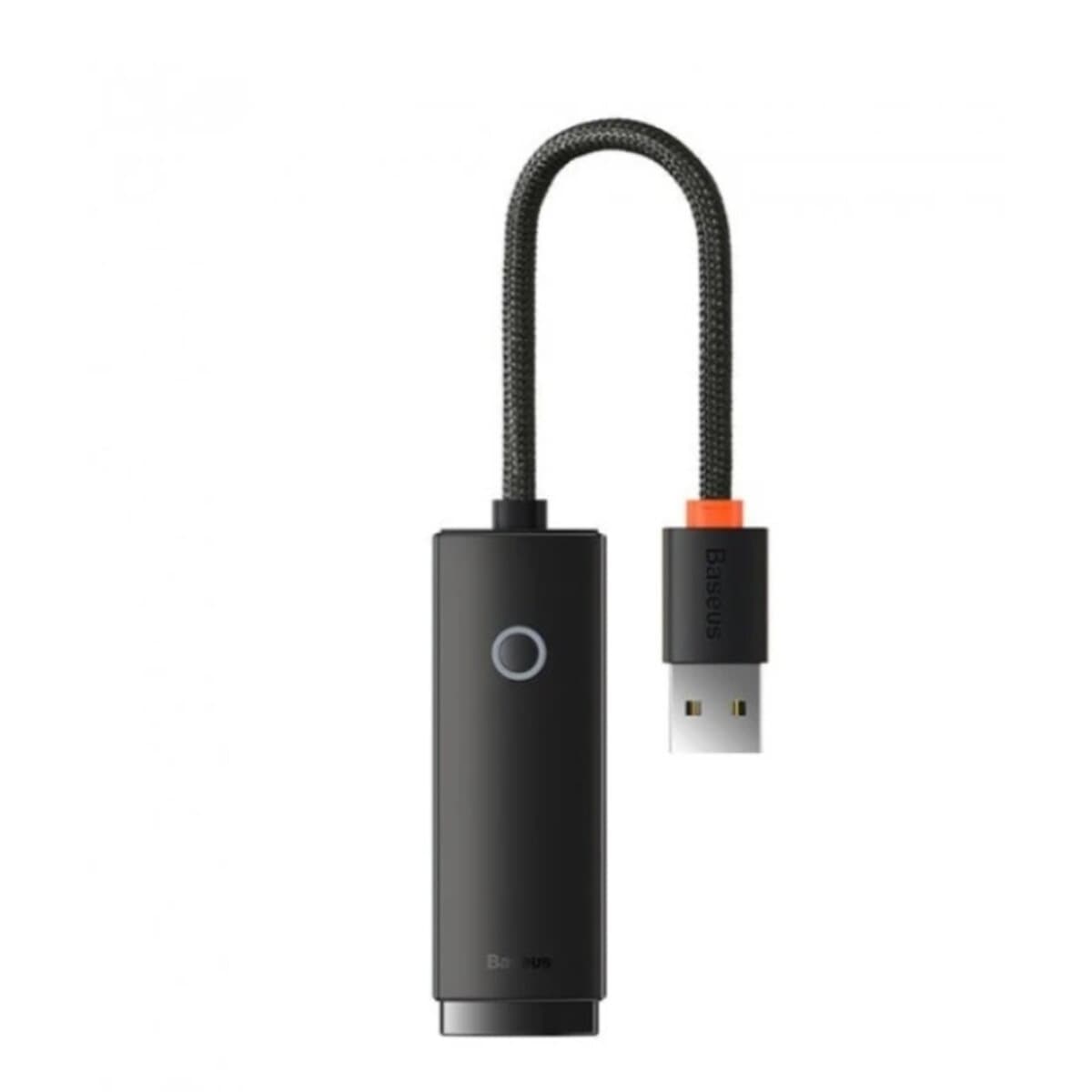 USB-хаб Baseus Lite Series Ethernet Adapter USB to RJ45 LAN Port 1000Mbps Black (WKQX000101)