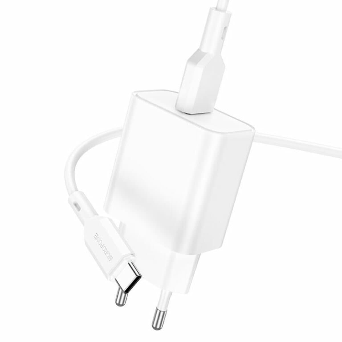 Зарядний пристрій BOROFONE BA72A Spring single port QC3.0 charger set USB to Type-C cable White (BA72ACW)